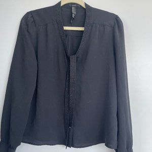 Black blouse with tie